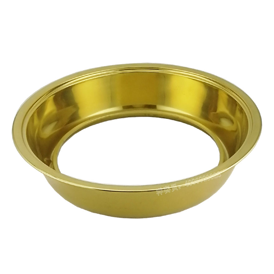 圆形黄金不锈钢下沉式钢圈火锅电磁炉专用镀金