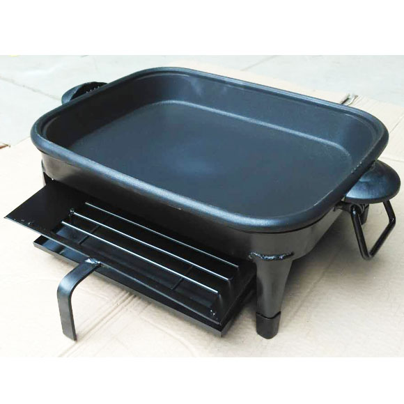 碳火烧烤烤鱼炉铝合金黑色烤鱼盘汤锅鸳鸯锅碳