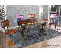 创意复古餐桌火锅店个性餐椅尺寸可定制户外室